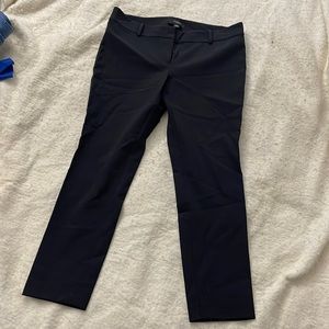 Black nylon straight leg pants